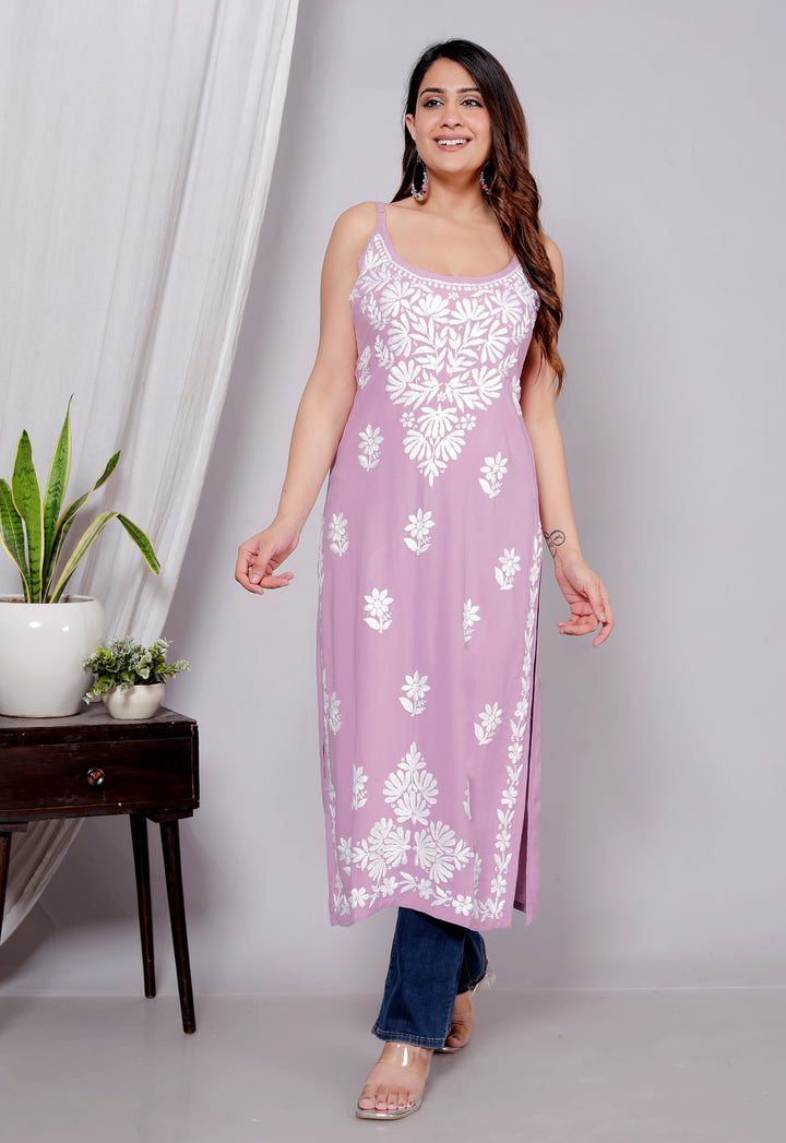 Fatin Chikankari Spaghetti Long Kurti