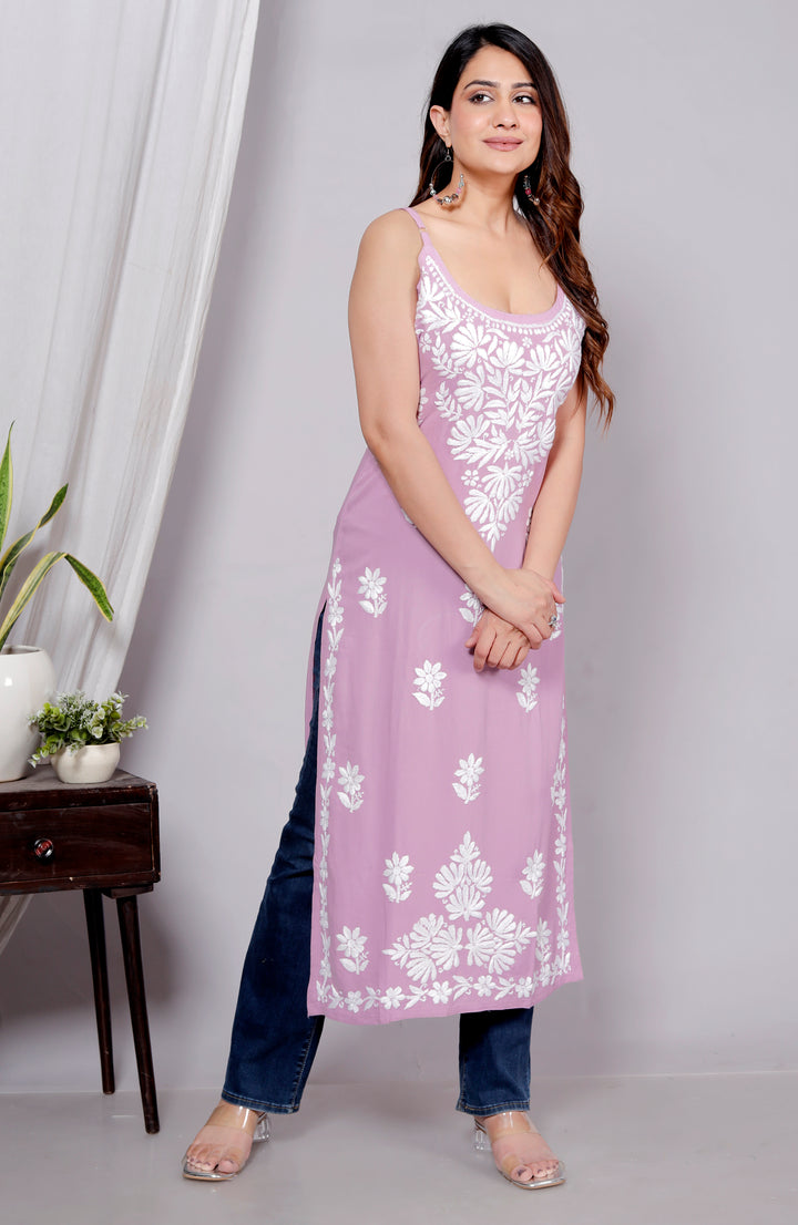 Fatin Chikankari Spaghetti Long Kurti