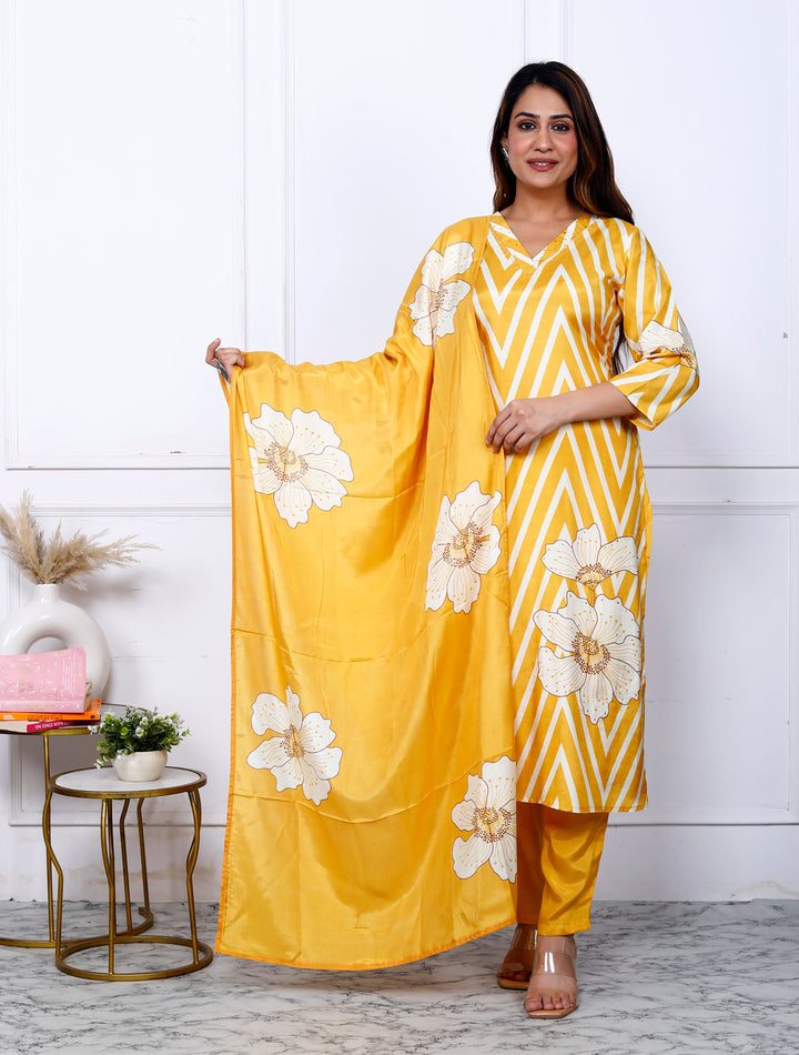 KRITI PRINTED MUSLIN DUPATTA SET