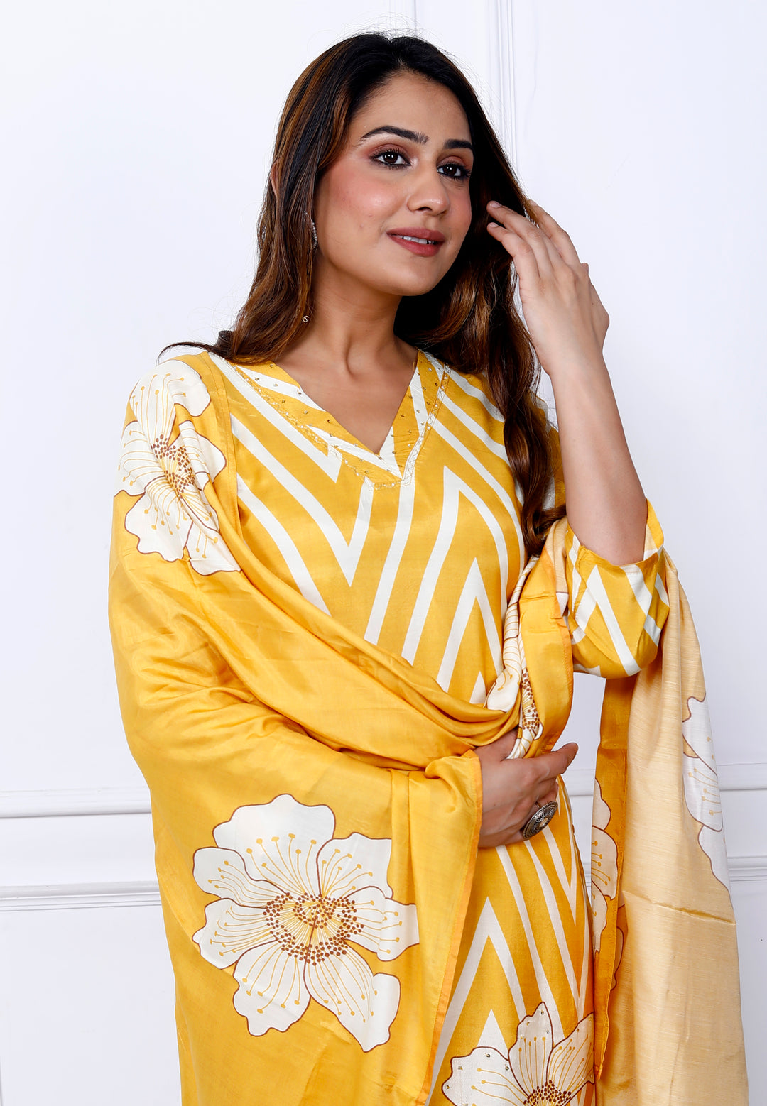 KRITI PRINTED MUSLIN DUPATTA SET