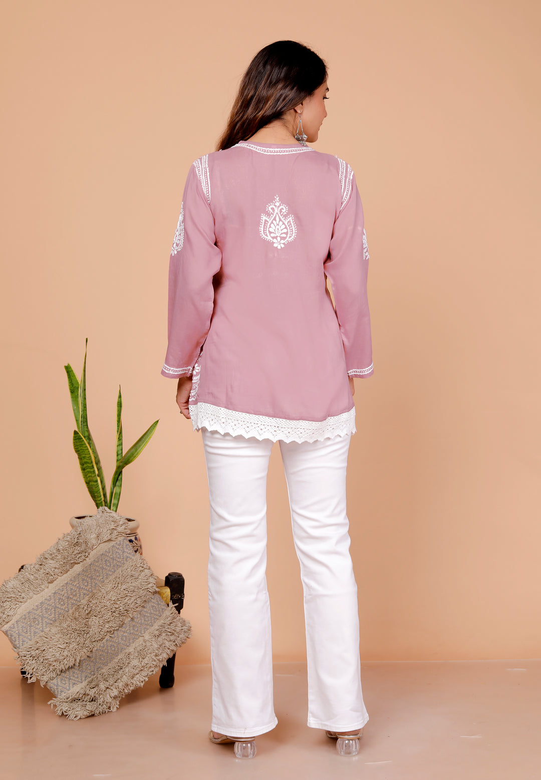 Barbara cotton lace chikankari short top