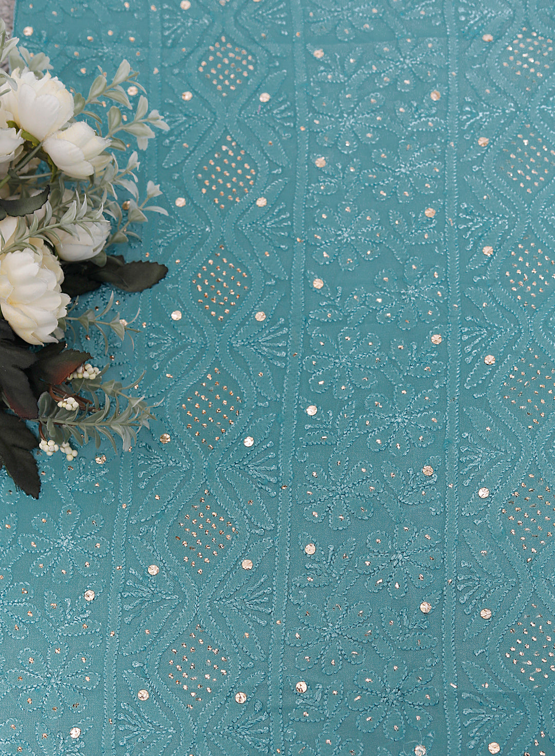 Viscose Chikankari Unstitched Kurta Dupatta Set