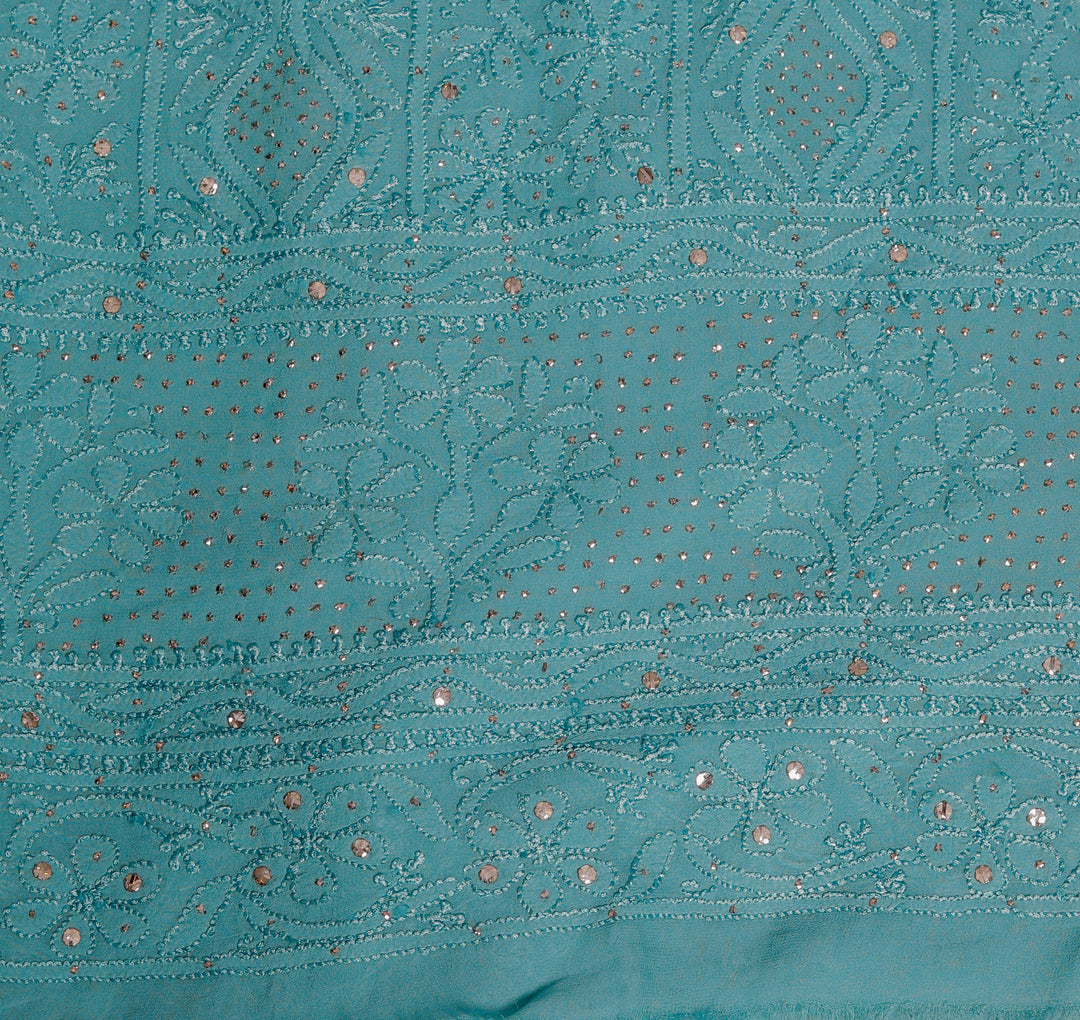 Viscose Chikankari Unstitched Kurta Dupatta Set