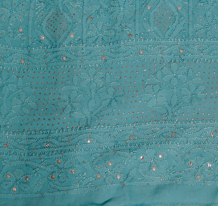 Viscose Chikankari Unstitched Kurta Dupatta Set