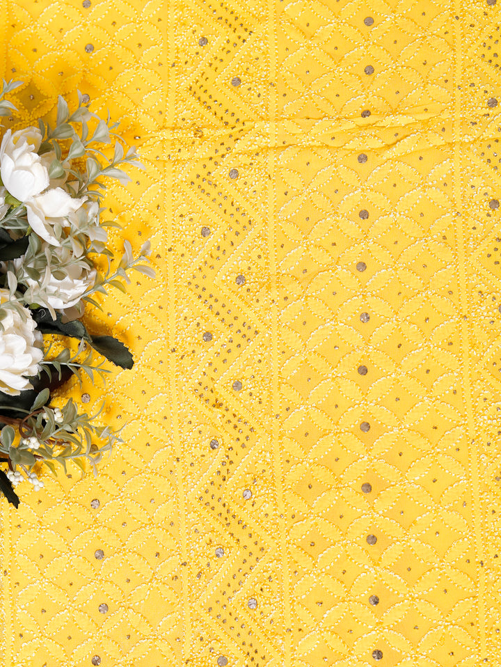 Viscose Chikankari Unstitched Kurta Dupatta Set