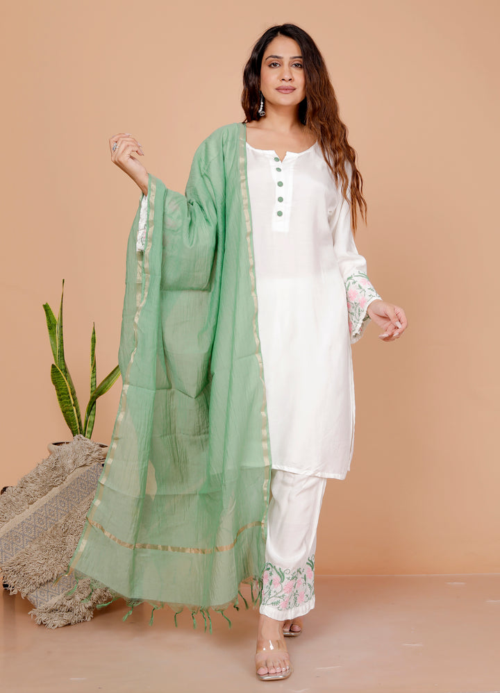 ROZA CHIKANKARI 3 PIECE SET