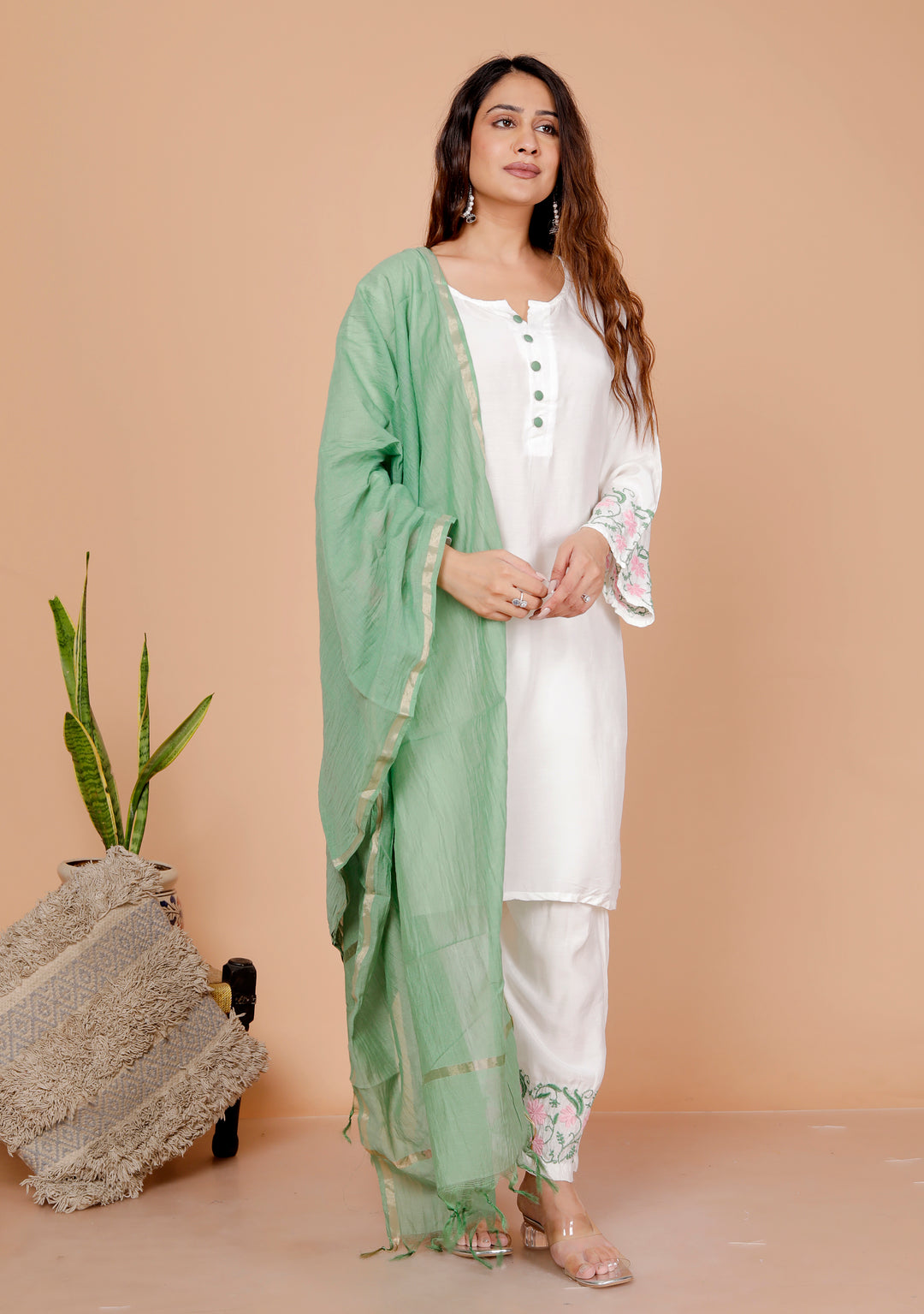 ROZA CHIKANKARI 3 PIECE SET