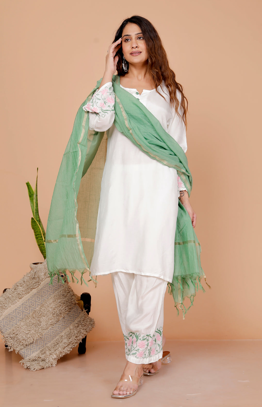 ROZA CHIKANKARI 3 PIECE SET