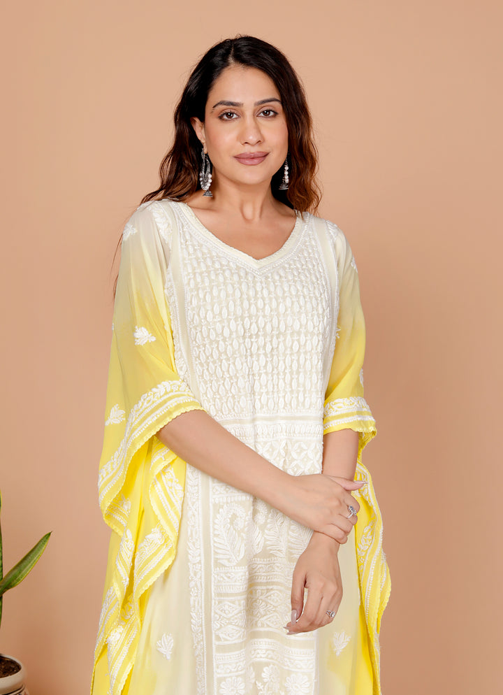 Ramona Georgette Chikankari Kaftan