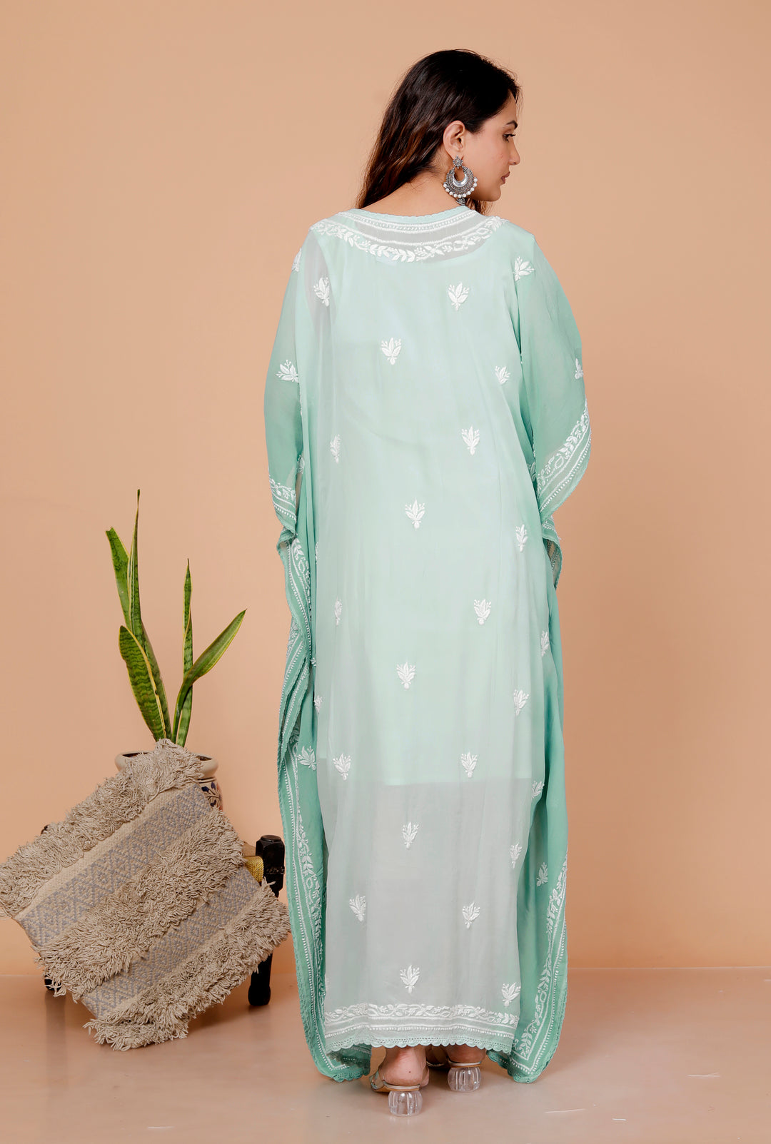 Ramona Georgette Chikankari Kaftan.