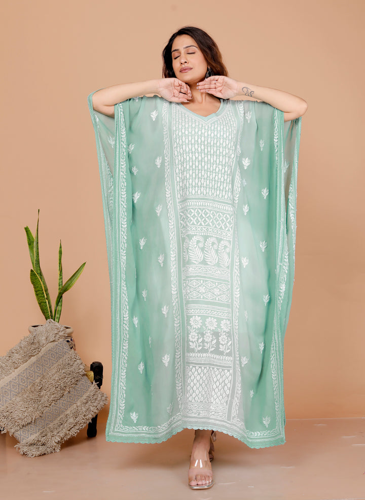 Ramona Georgette Chikankari Kaftan.