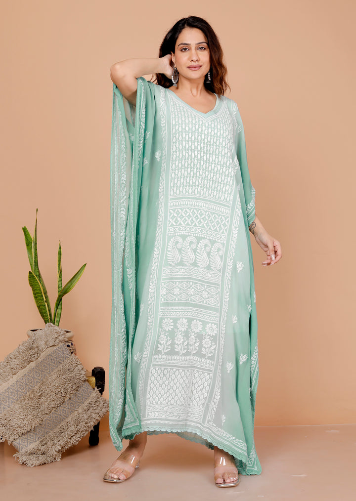 Ramona Georgette Chikankari Kaftan.