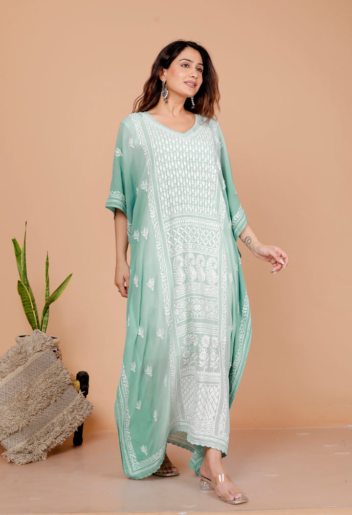 Ramona Georgette Chikankari Kaftan.