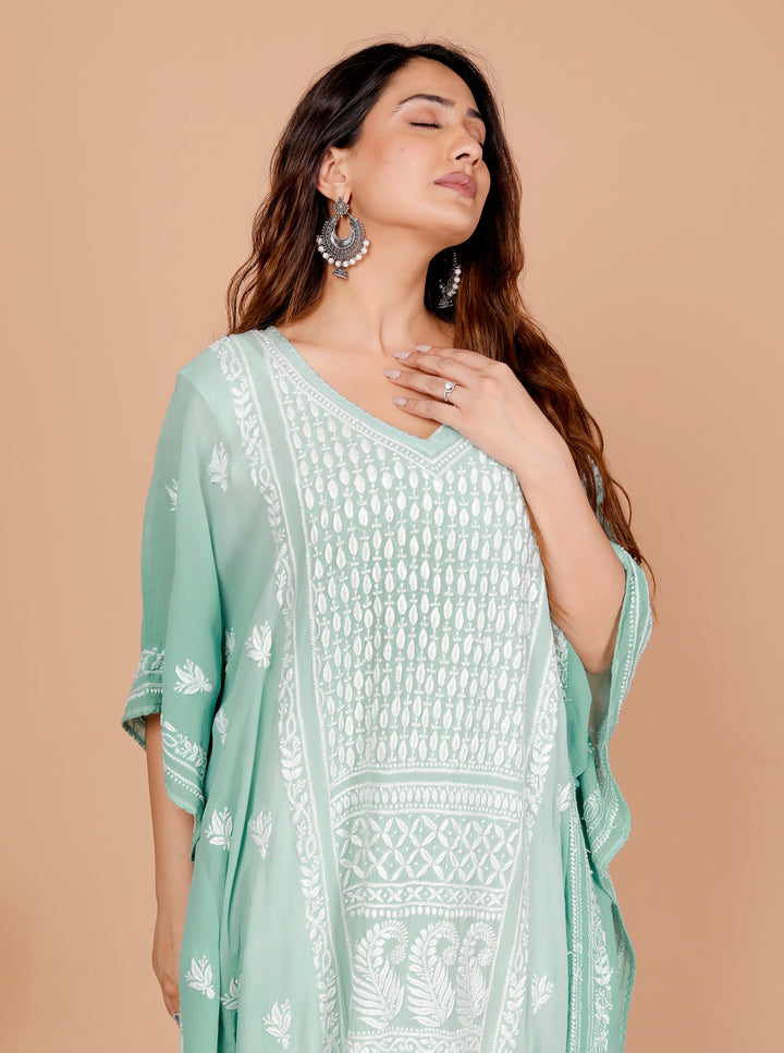 Ramona Georgette Chikankari Kaftan.