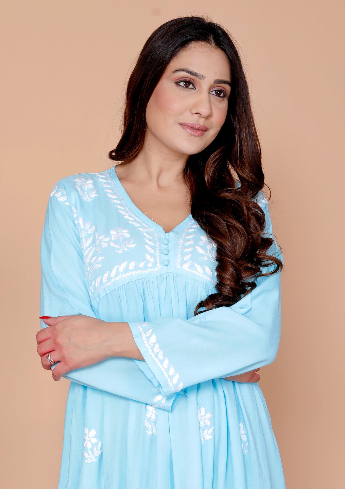 Rimsha Cotton Chikankari Gown