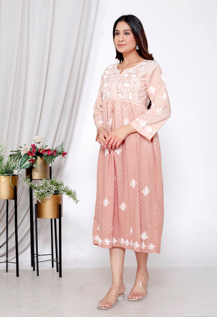 Shireen Cotton Chikankari Gown