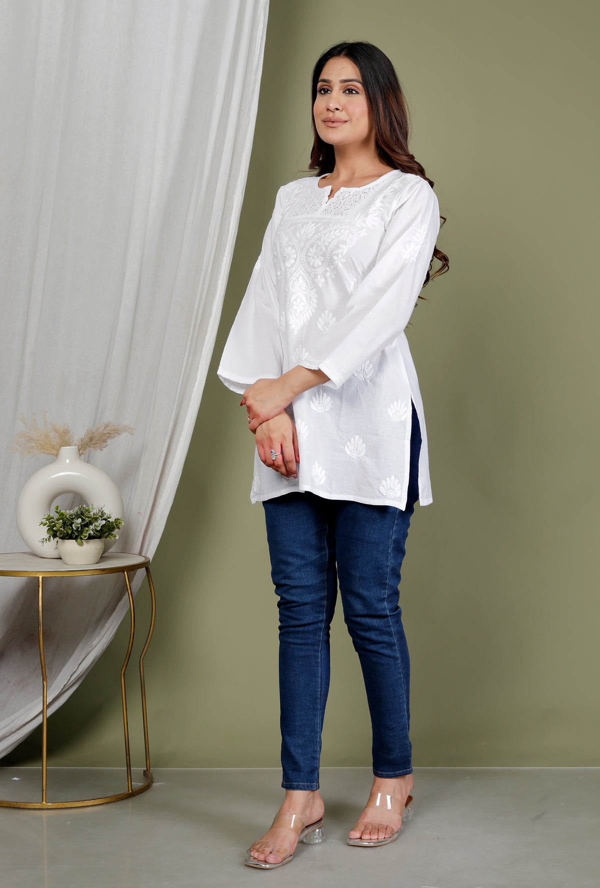 MASABA COTTON SHORT KURTI WHITE