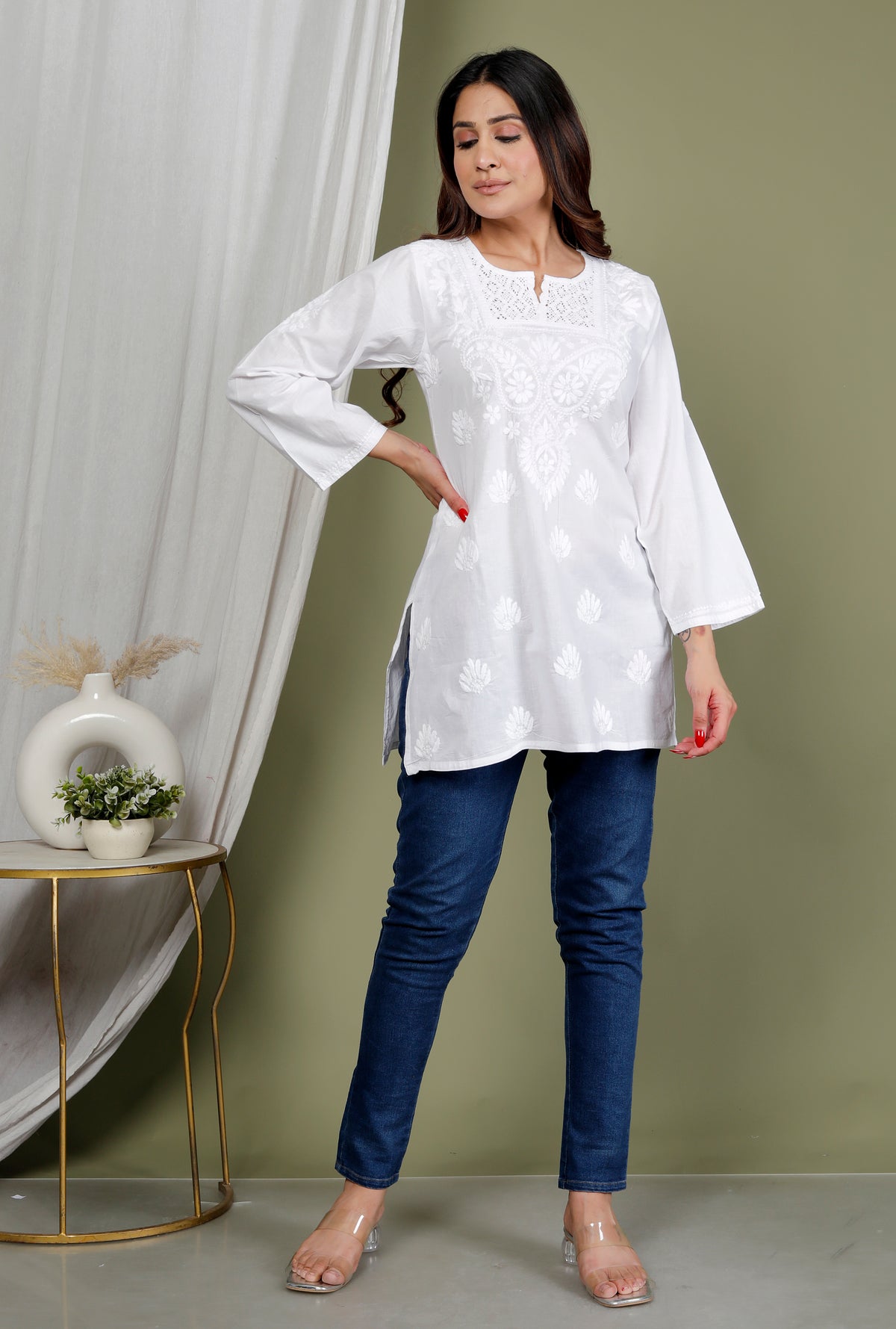 MASABA COTTON SHORT KURTI WHITE