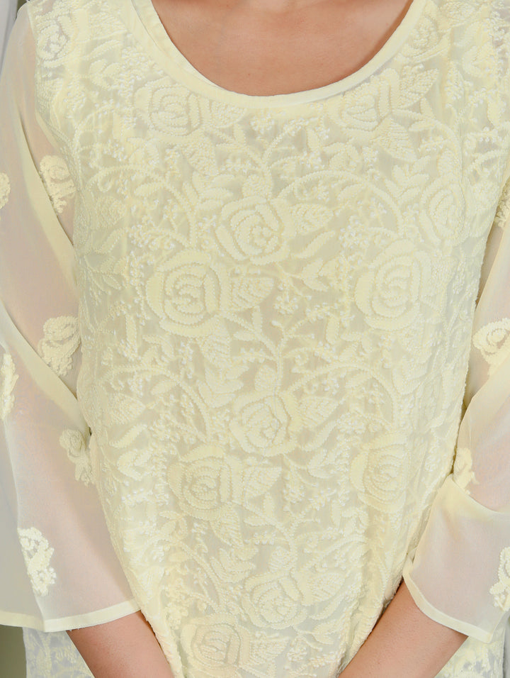 Rose Georgette Viscose Short Kurti