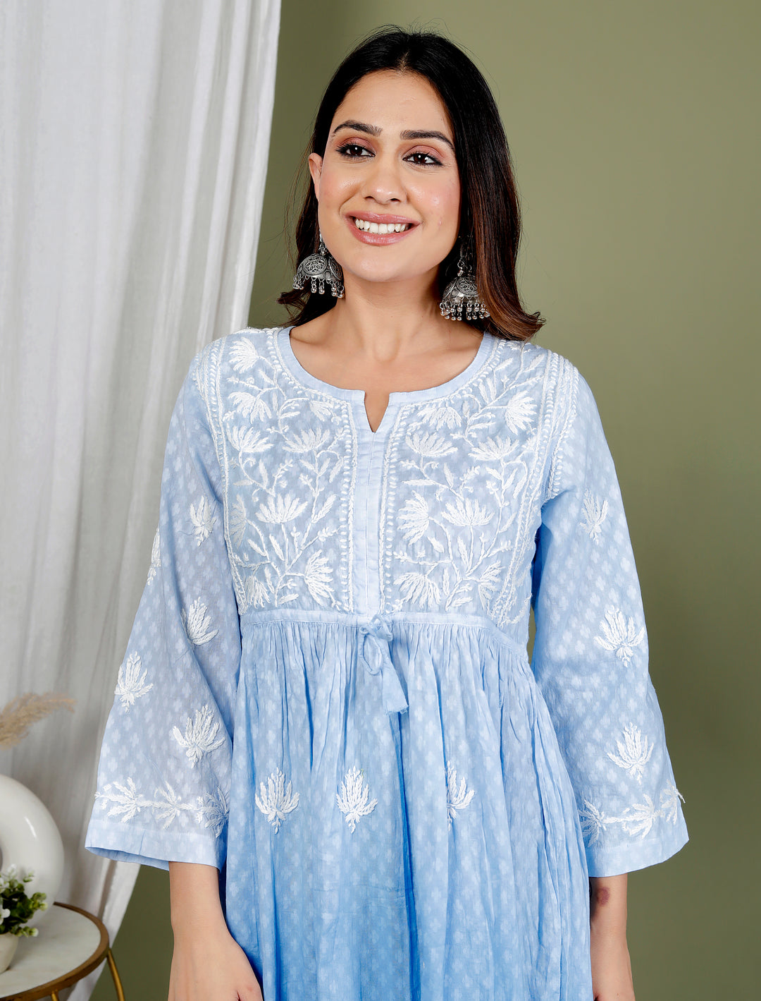 Shireen Cotton Chikankari Gown