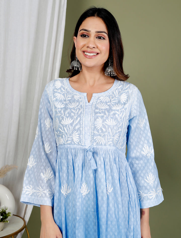 Shireen Cotton Chikankari Gown