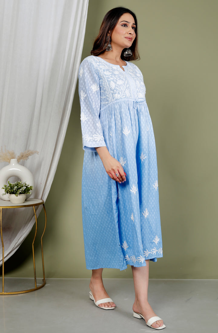 Shireen Cotton Chikankari Gown