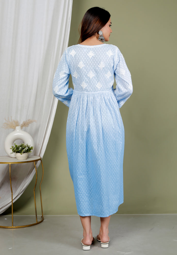 Shireen Cotton Chikankari Gown
