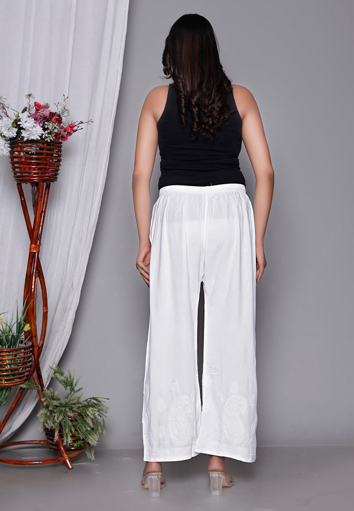 Bakhiya Work  Cotton Chikankari Palazo