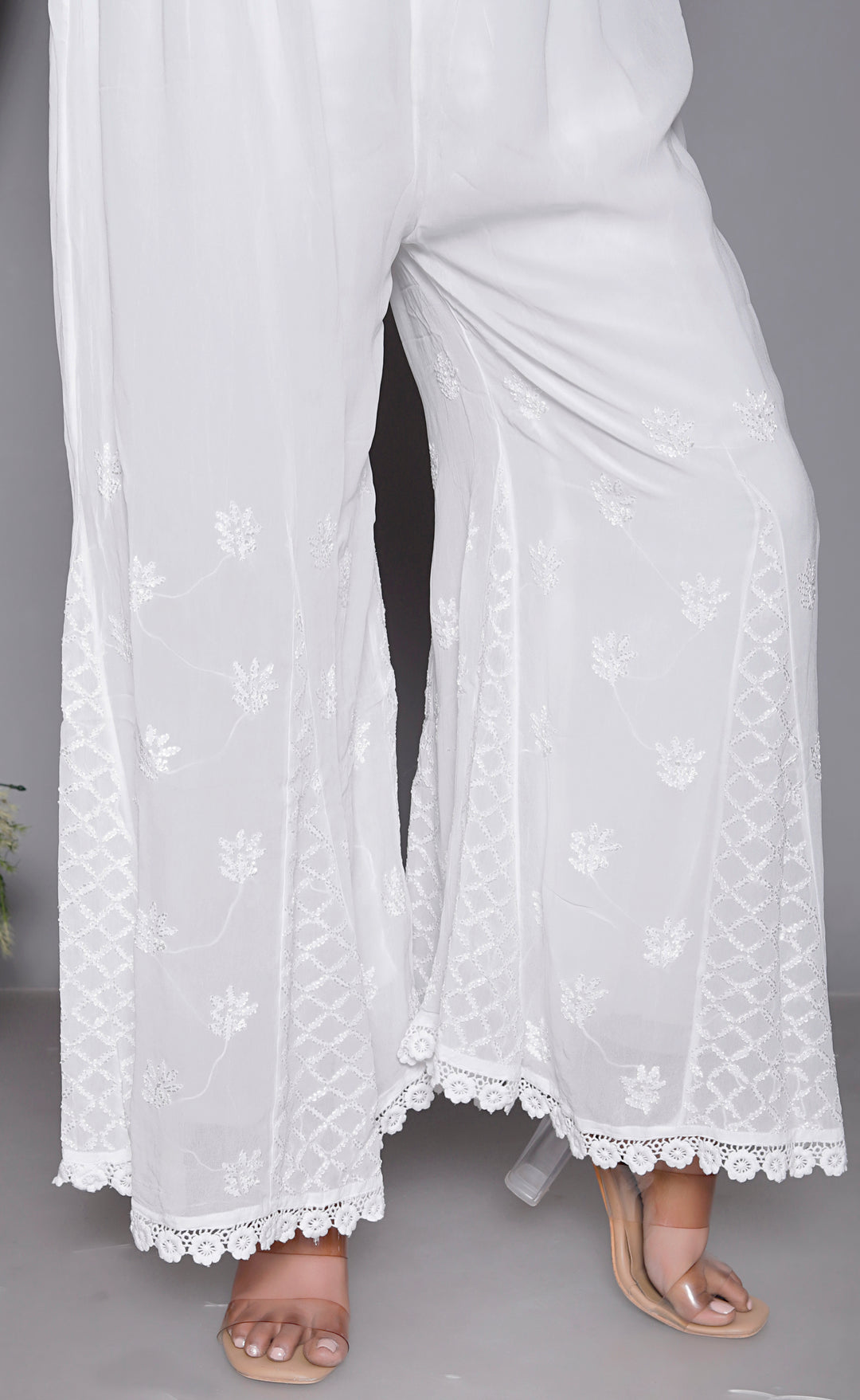 Georgette Chikankari Palazo