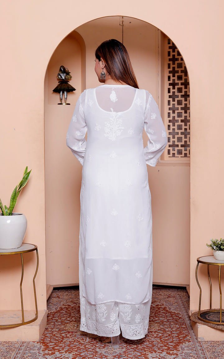 Nora chikankari viscose Long Kurti