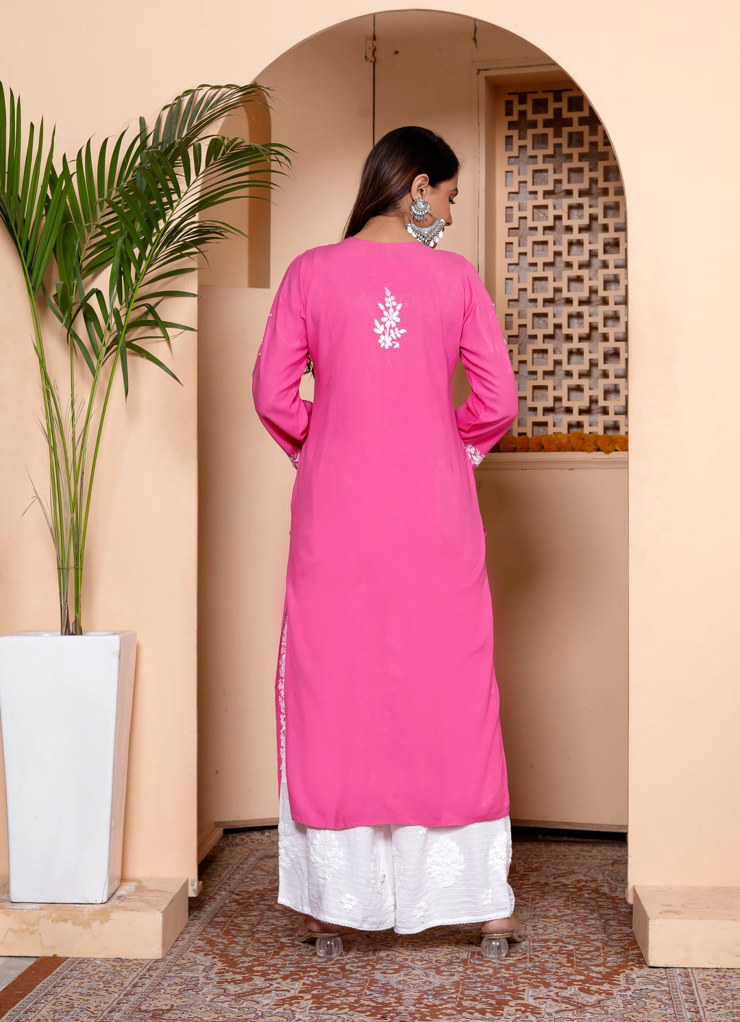 LAVANYA RAYON CHIKANKARI LONG KURTI