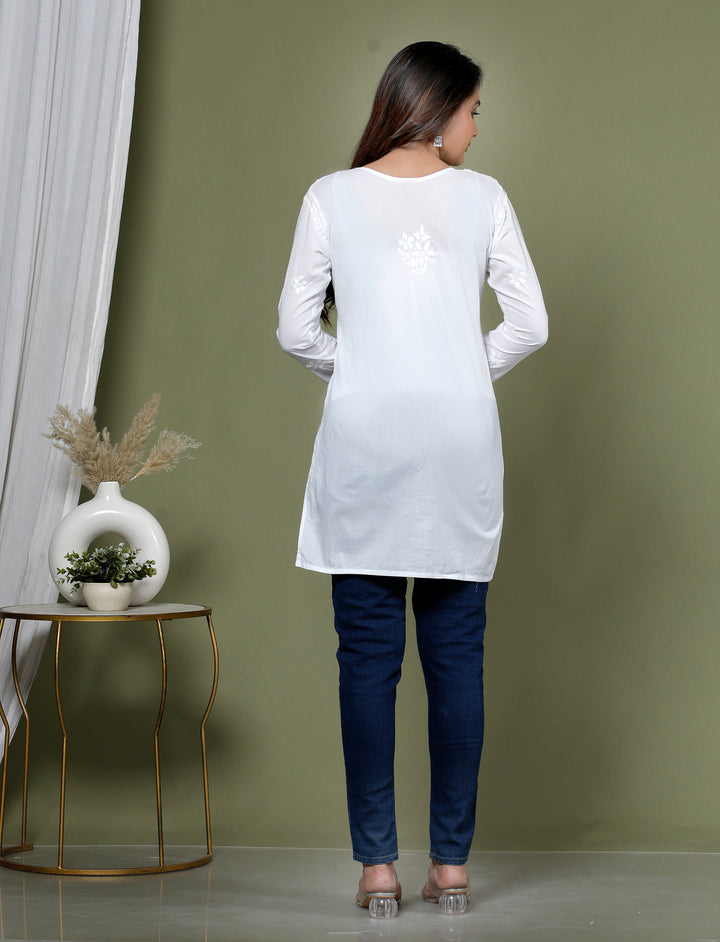 YUVIKA COTTON CHIKANKARI SHORT TOP