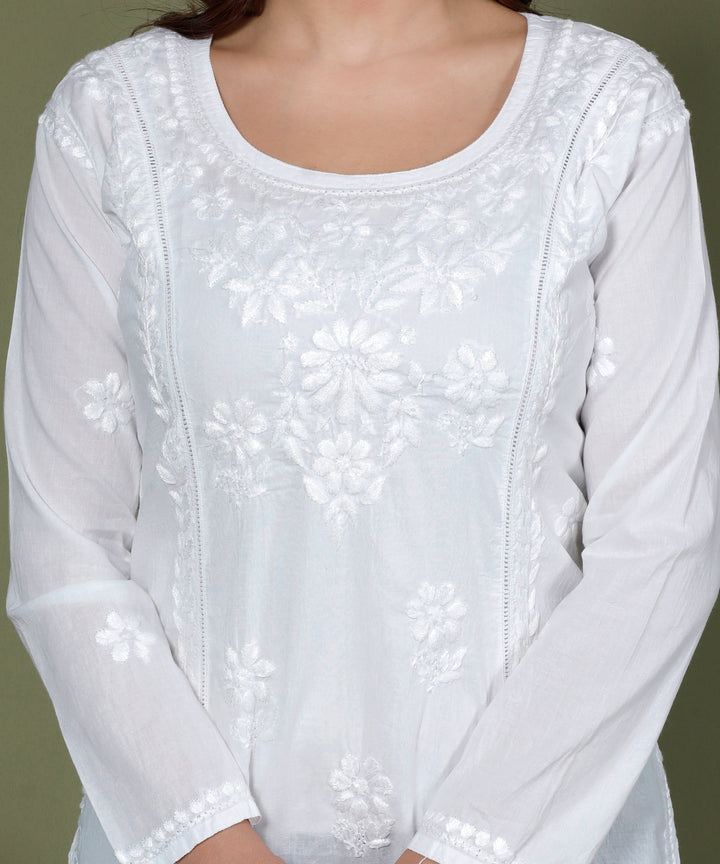 YUVIKA COTTON CHIKANKARI SHORT TOP