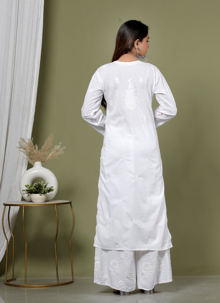 SITARA COTTON CHIKANKARI LONG KURTI