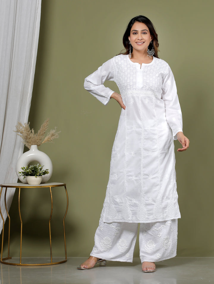 SITARA COTTON CHIKANKARI LONG KURTI