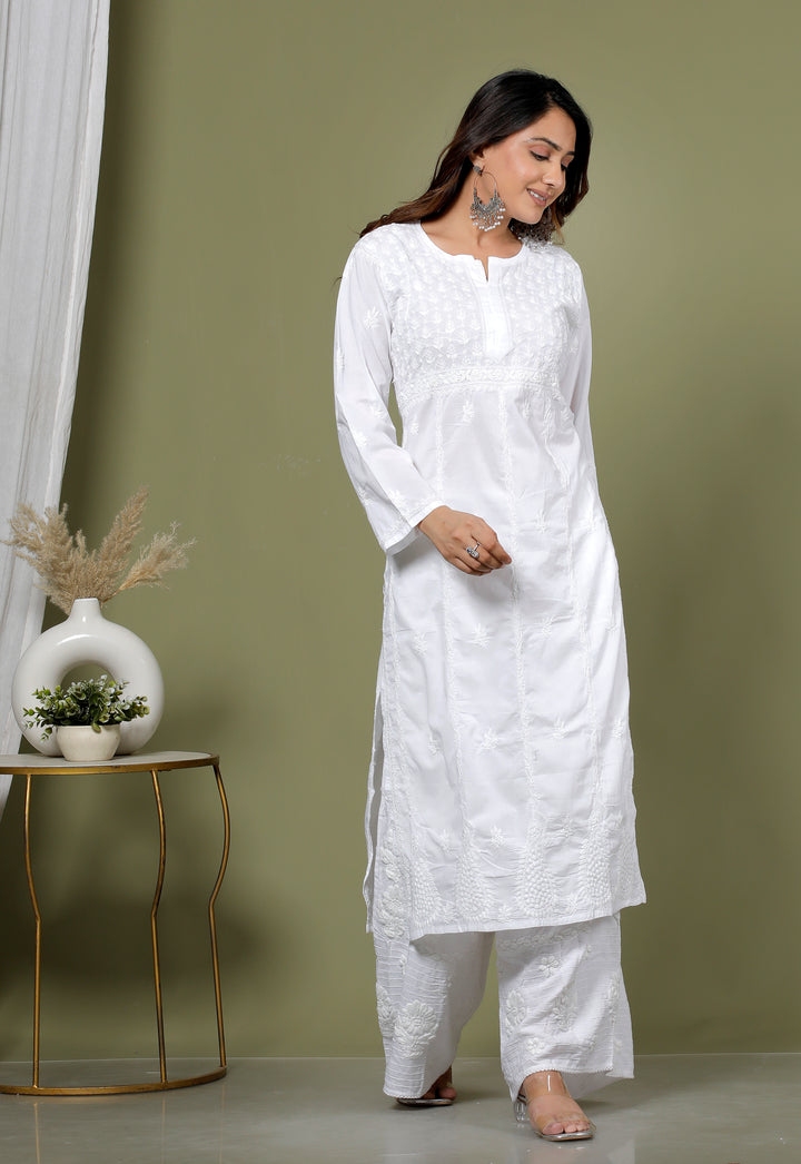 SITARA COTTON CHIKANKARI LONG KURTI