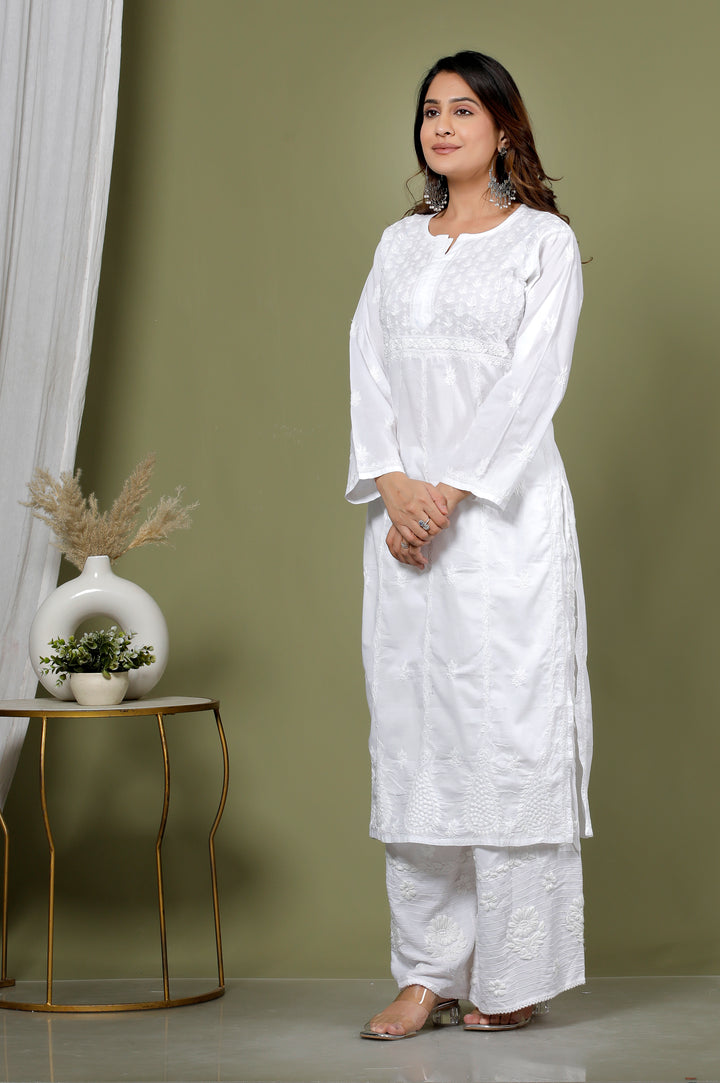 SITARA COTTON CHIKANKARI LONG KURTI