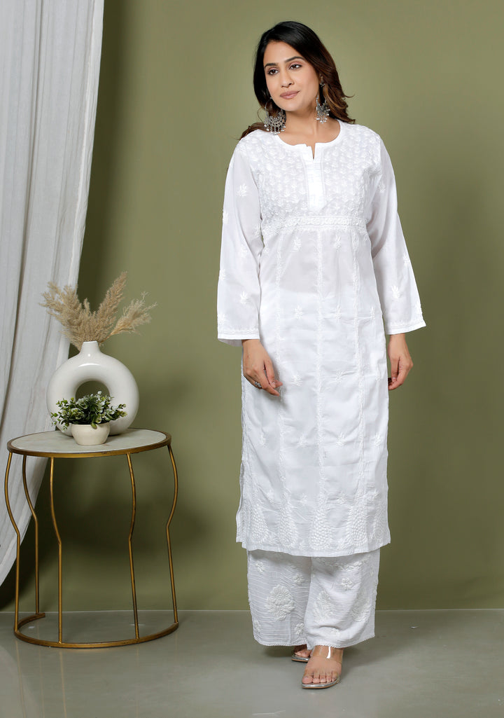 SITARA COTTON CHIKANKARI LONG KURTI