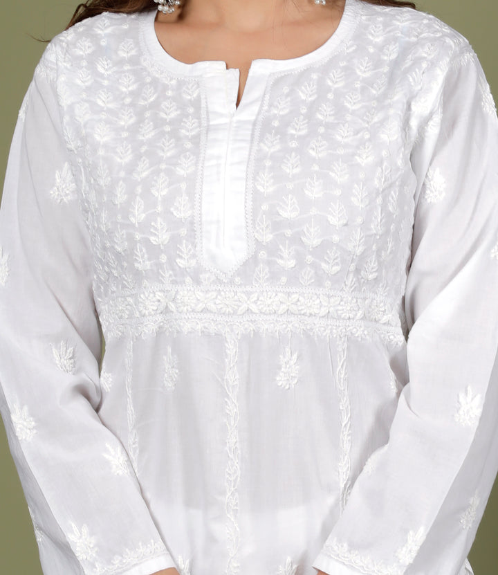 SITARA COTTON CHIKANKARI LONG KURTI