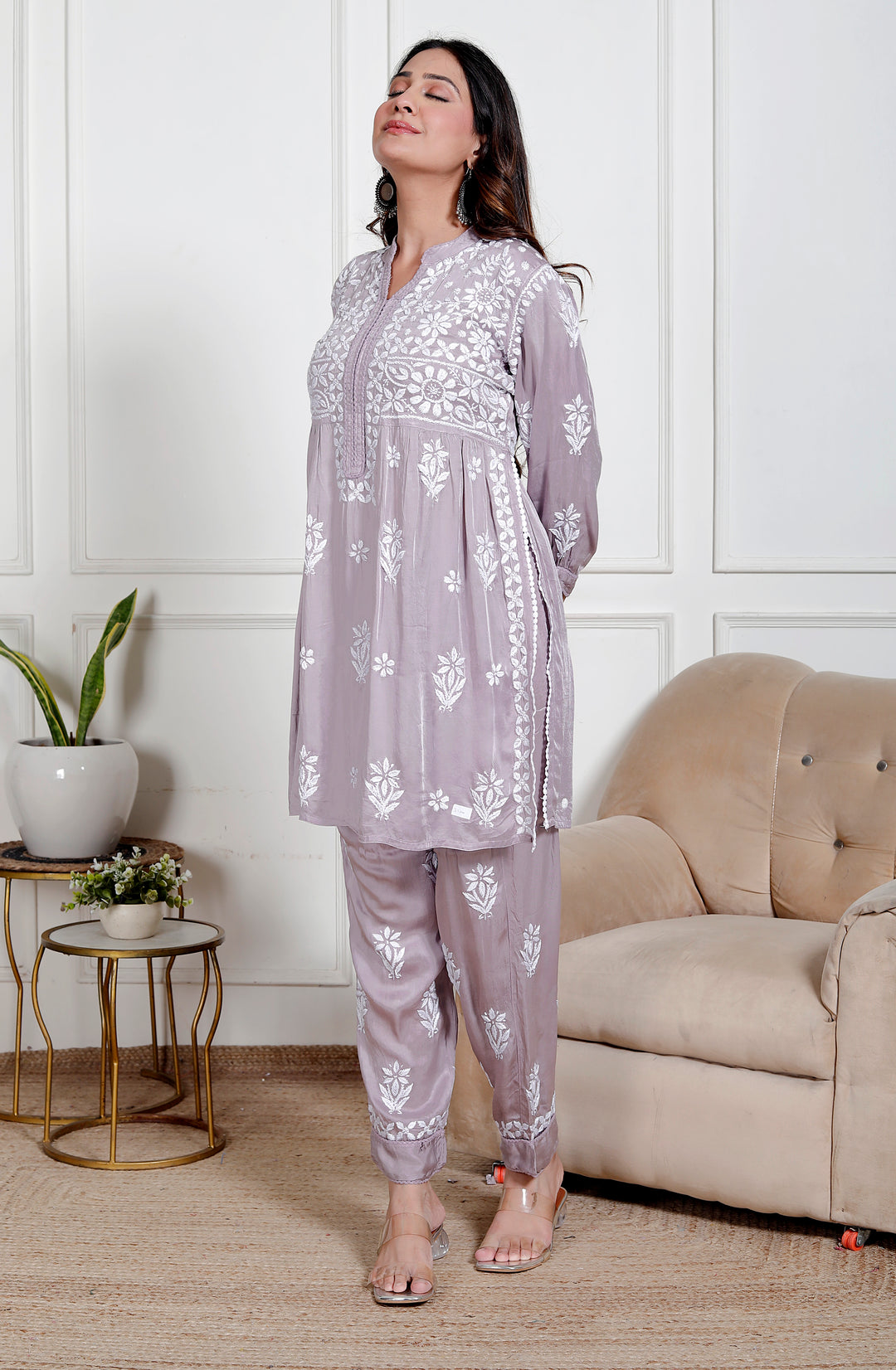 Ameena modal satin Co-ord Set