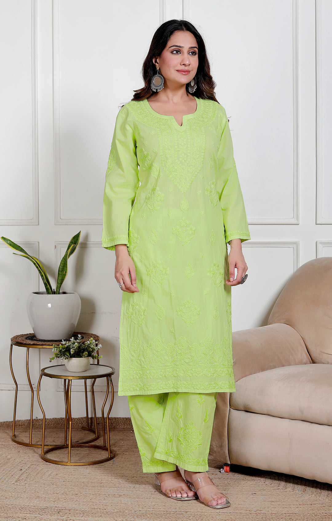 Soha Cotton chikankari co-ord set