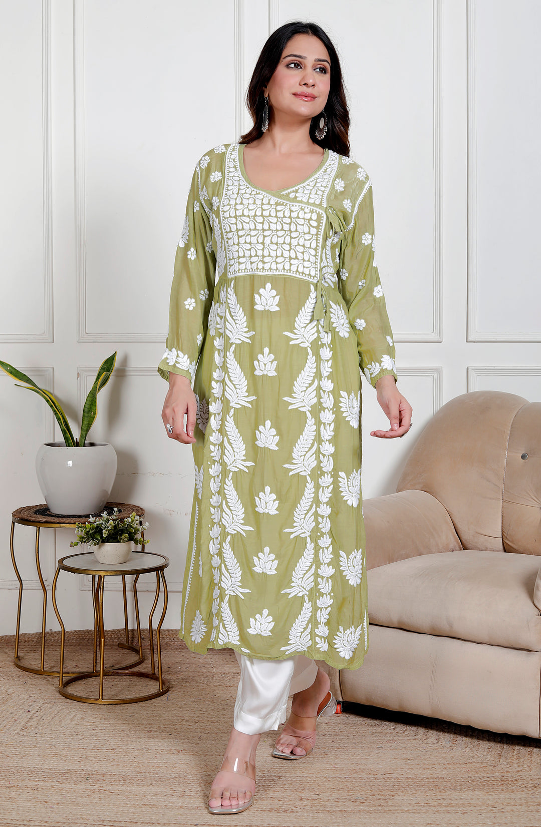 Aasira Muslin Chikankari Angarkha