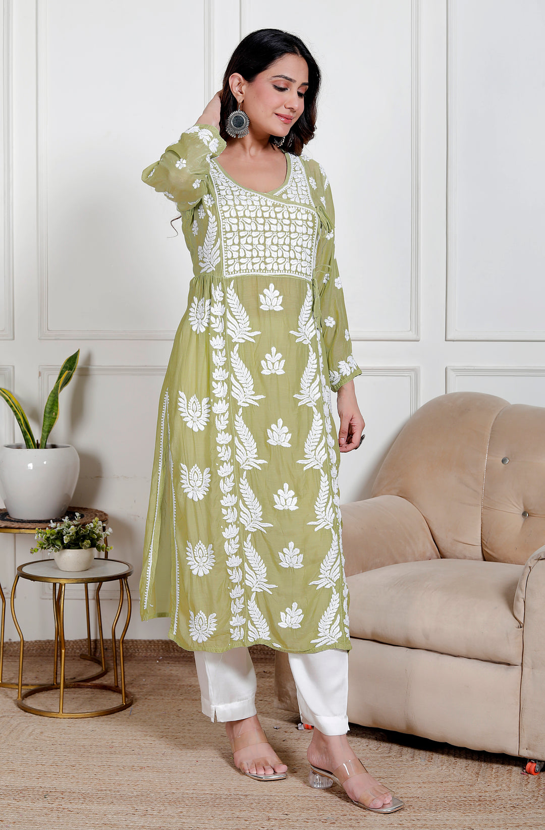 Aasira Muslin Chikankari Angarkha