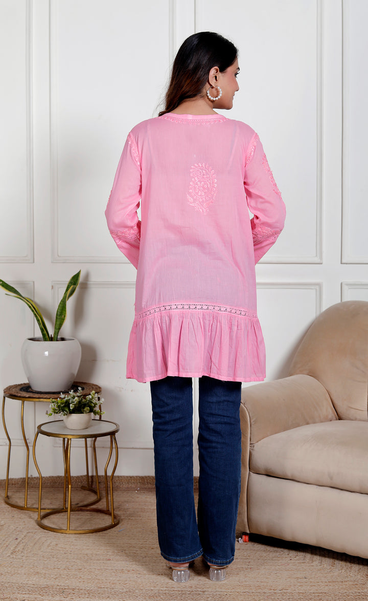 Anisa Cotton Chikankari Frill top