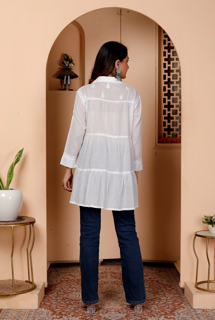 Arshia Cotton Chikankari Short Top