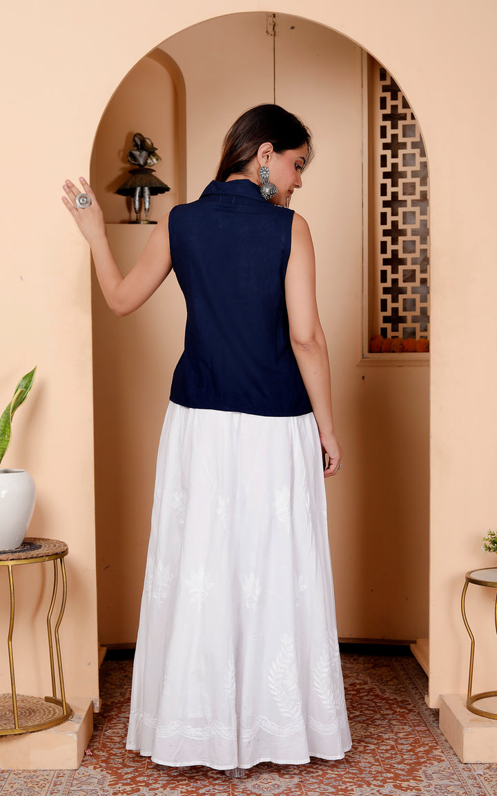 Ruby Cotton Chikankari Long skirt