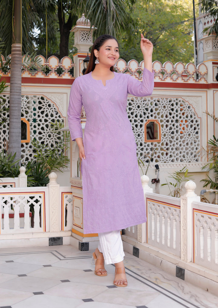 Saloni Cotton Chikankari Long Kurti