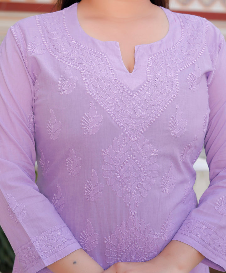 Saloni Cotton Chikankari Long Kurti