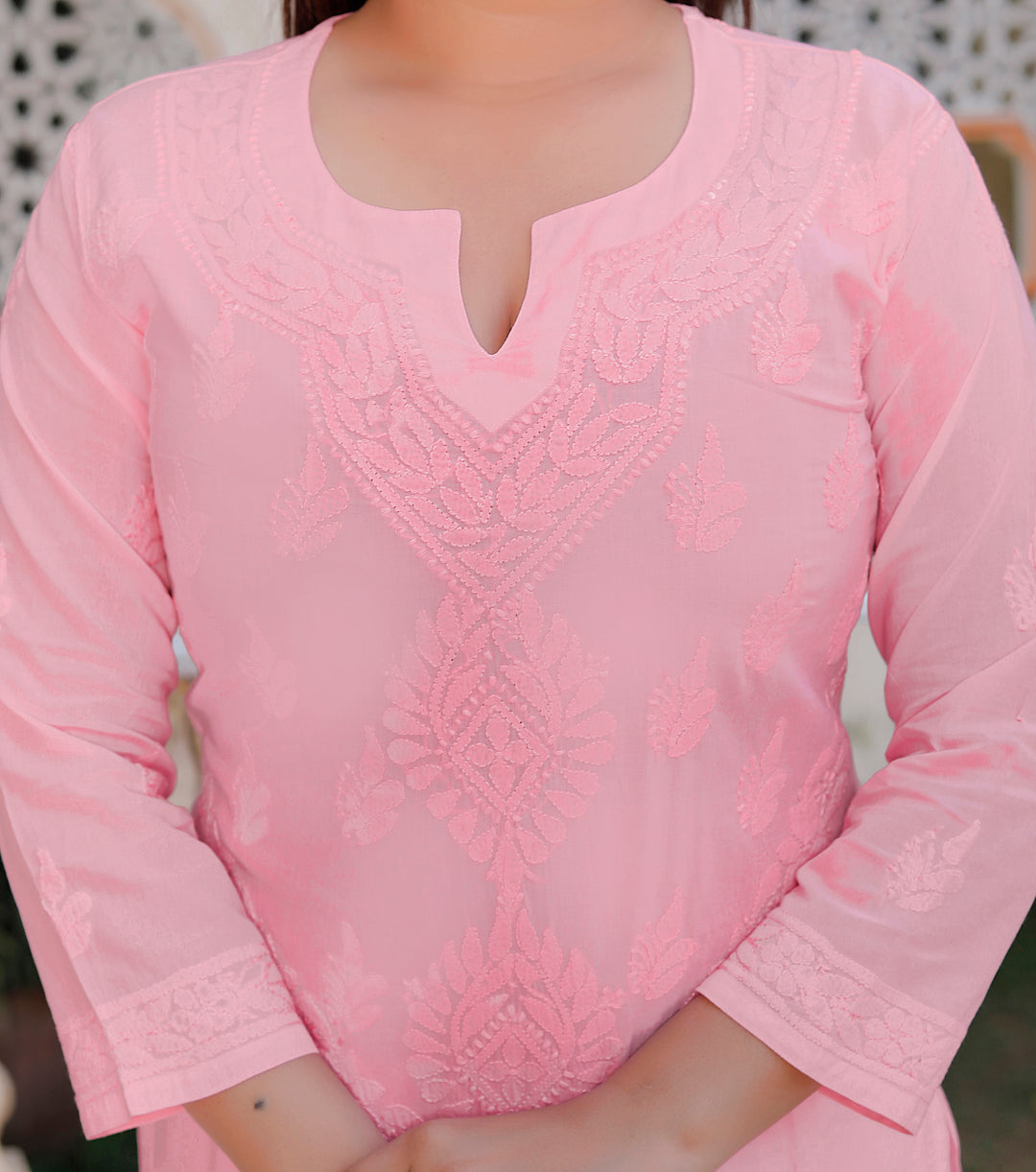 Saloni Cotton Chikankari Long Kurti