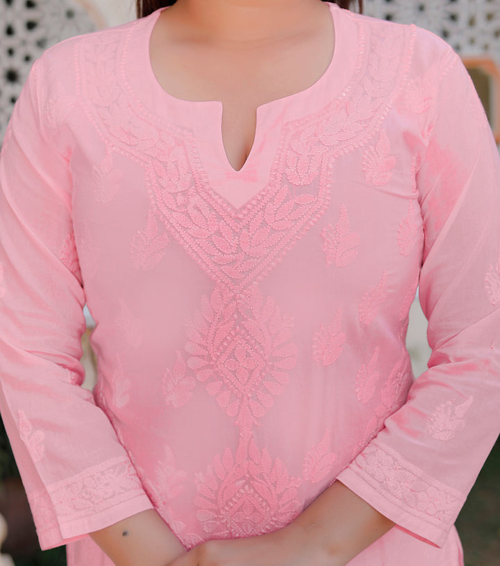 Saloni Cotton Chikankari Long Kurti